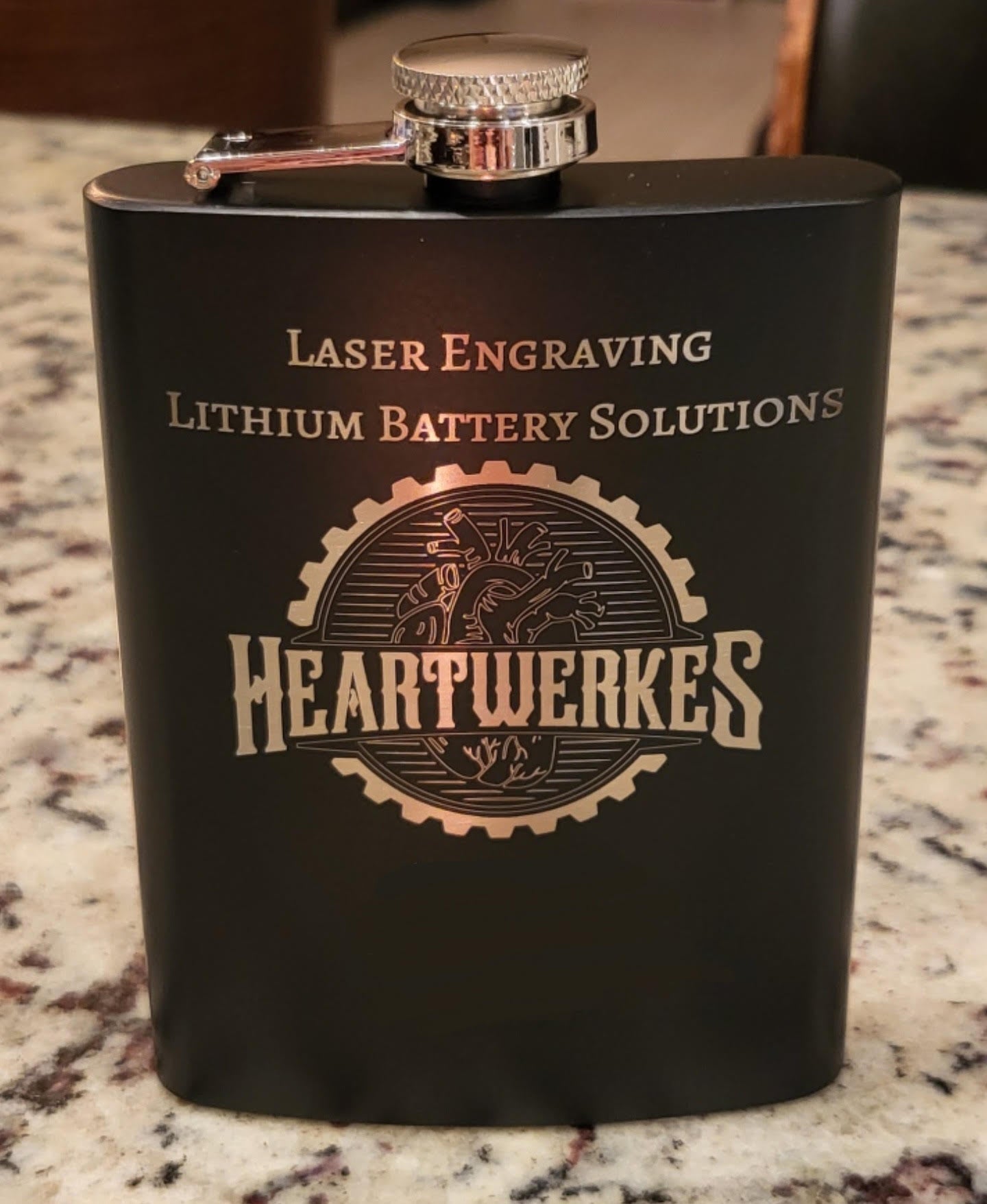 Custom 8oz Black Stainless Steel Flask
